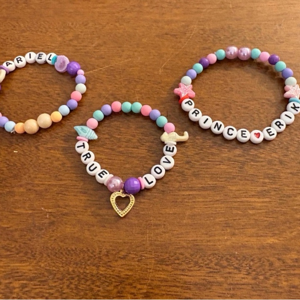 Disney Parks “The Little Mermaid” Set of 3 Stack Beaded Friendship Bracelet Set-